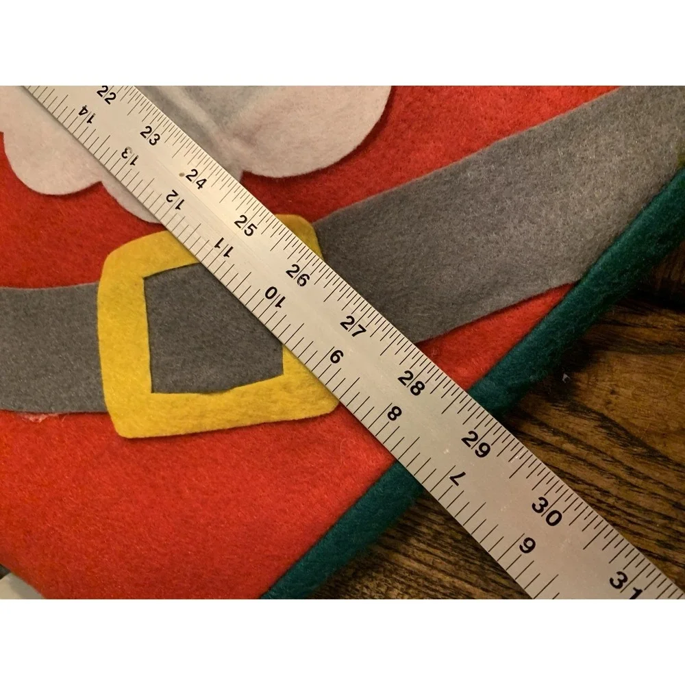 Vintage Felt Christmas Gift Bags Appliqué Drawstring 18‎ X 29